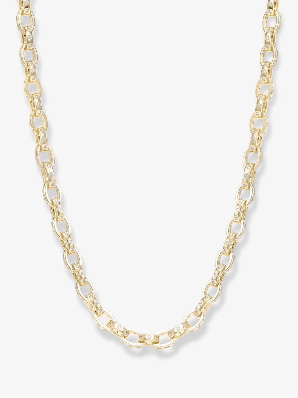 Melinda Maria Gold Link Necklace with Pavé Accents